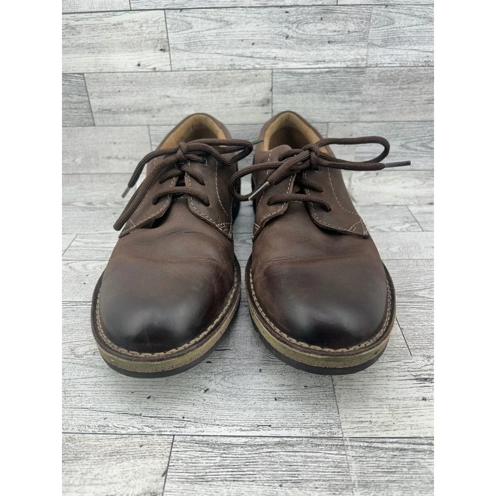 Clarks Edgewick Plain Men Dark Brown Leather Oxford Shoes Size‎ US 8M Ortholite